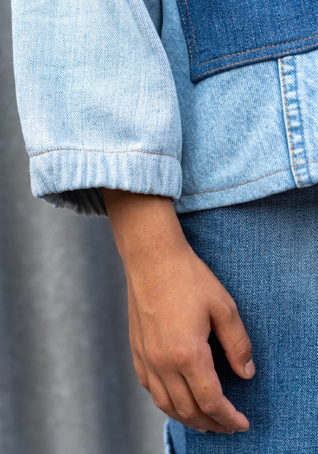 RRREVOLVE x Mini Etiquette Kinderjacke Patchwork Denim