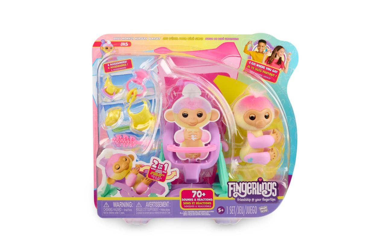 Fingerlings geel aapje Posie met speelset