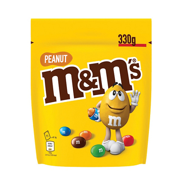 M&M'S Peanuts - Cacahuètes et chocolat au lait - Pochon de 330 g