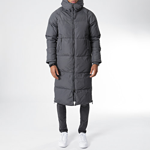 Doudoune Capuche Longue Gris