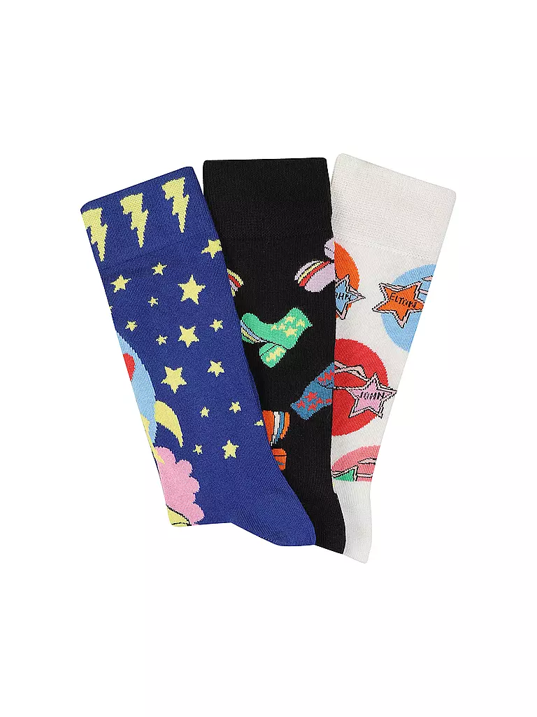 HAPPY SOCKS Herren Socken ELTON JOHN 3er Pkg. 41-46black schwarz