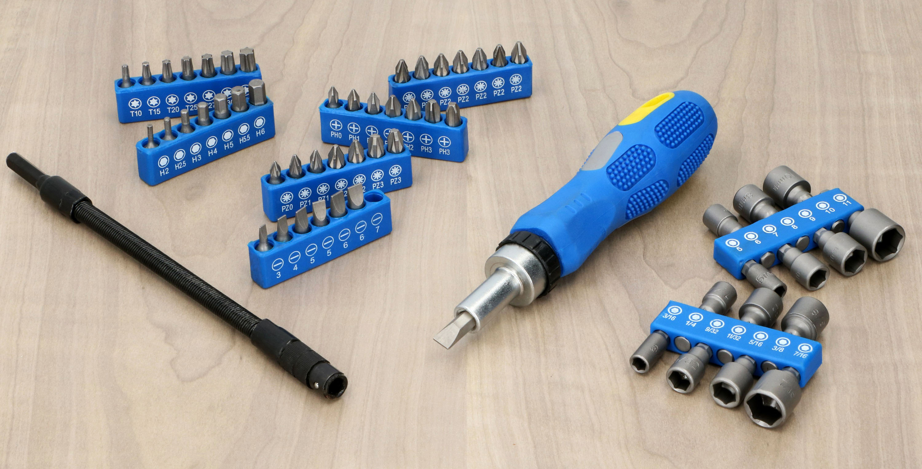Schraubenzieher Steckschlüssel Bit-Set 58-teilig
