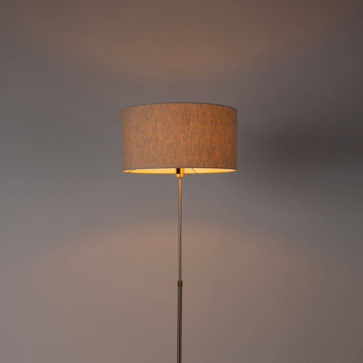 Vloerlamp verstelbaar goud met kap lichtgrijs 50 cm - Parte