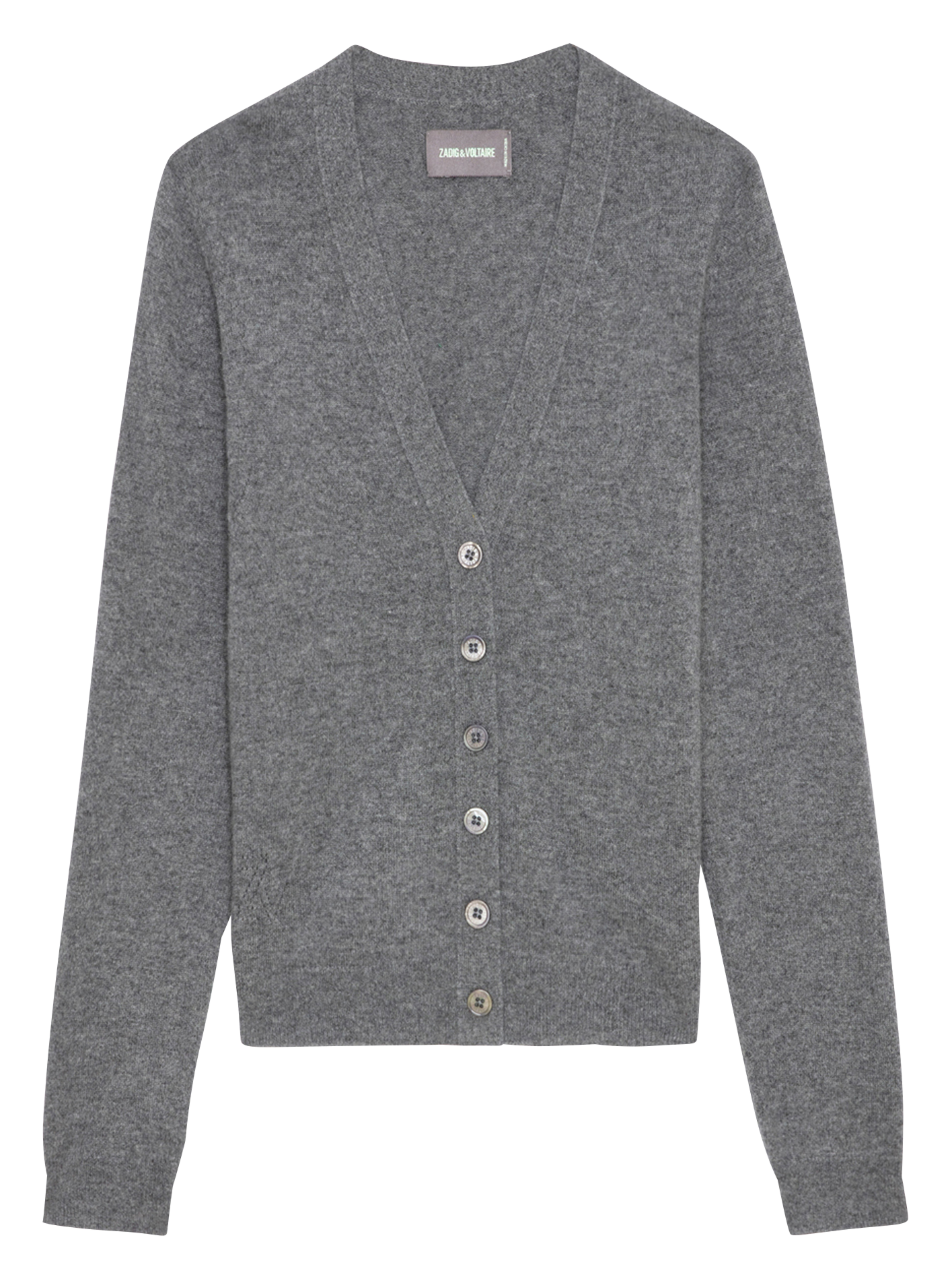 JEMMY - Cardigan à patch en cachemire | Gris
