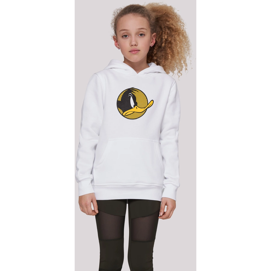 F4NT4STIC Hoodie Looney Tunes Daffy Duck Dotted Cartoon Logo weiß