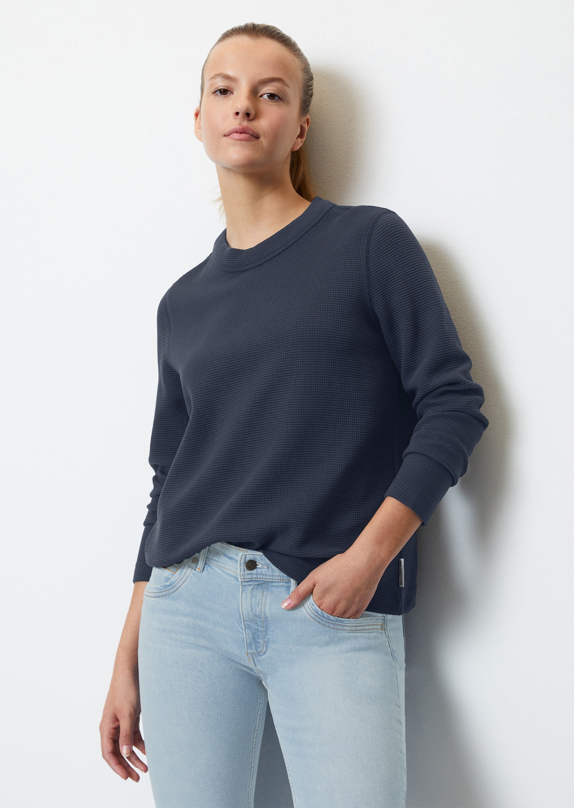 Longsleeve mit Waffel-Struktur aus Organic Cotton