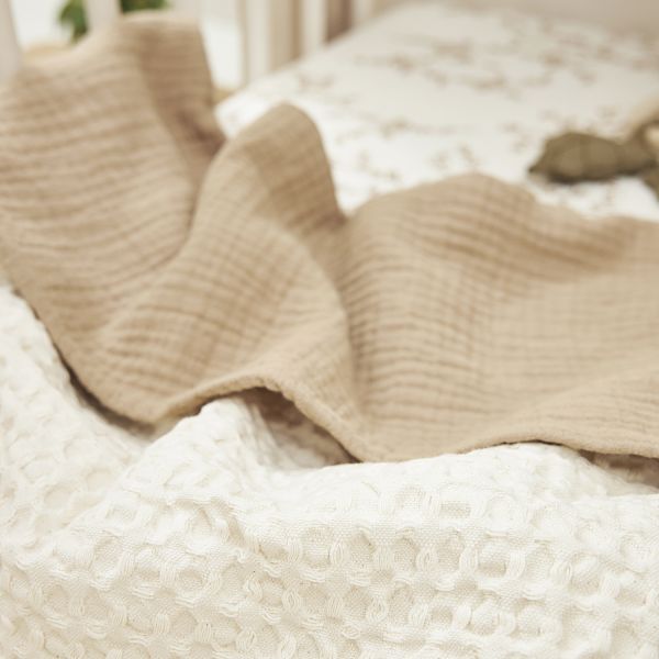 Meyco Baby Waffle Ledikantdeken - 100 x 150 cm - Naturel