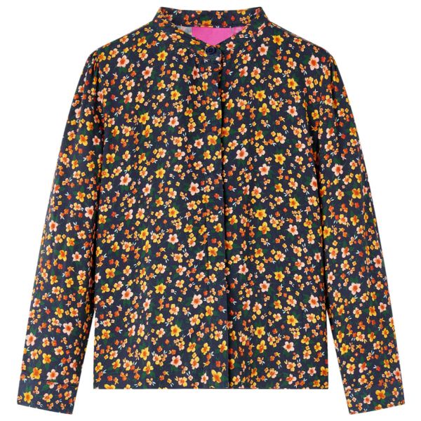 Camisa para Criança com Colarinho Mandarim Azul-marinho 92 - 3334976865