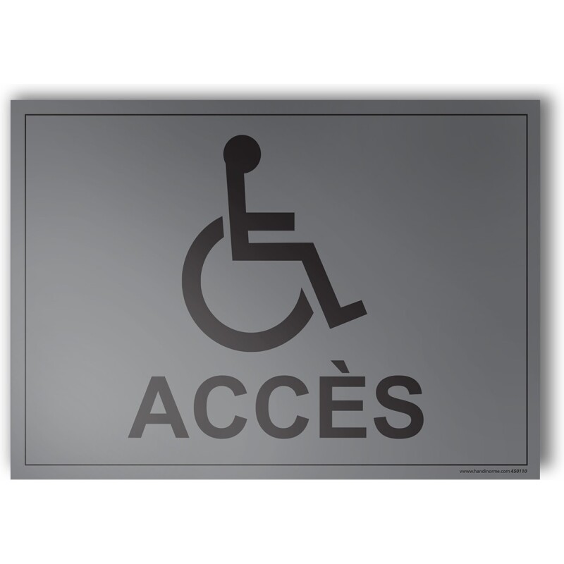 Plaque gravée Accès avec Picto PMR