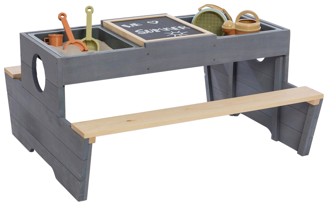 MUDDY BUDDY® Garten-Kindersitzgruppe »Creator« Outdoor Spieltisch, natur - wolkengrau