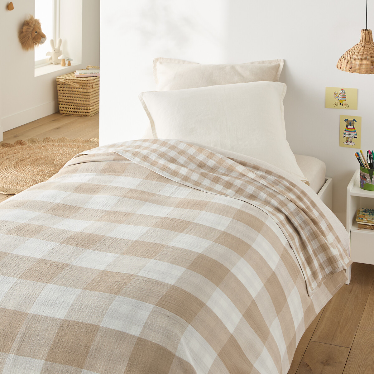 LA REDOUTE INTERIORS<br>Colcha xadrez em tetra, Calix