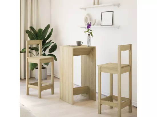 Table de bar chêne sonoma 51x50x103,5 cm bois d'ingénierie