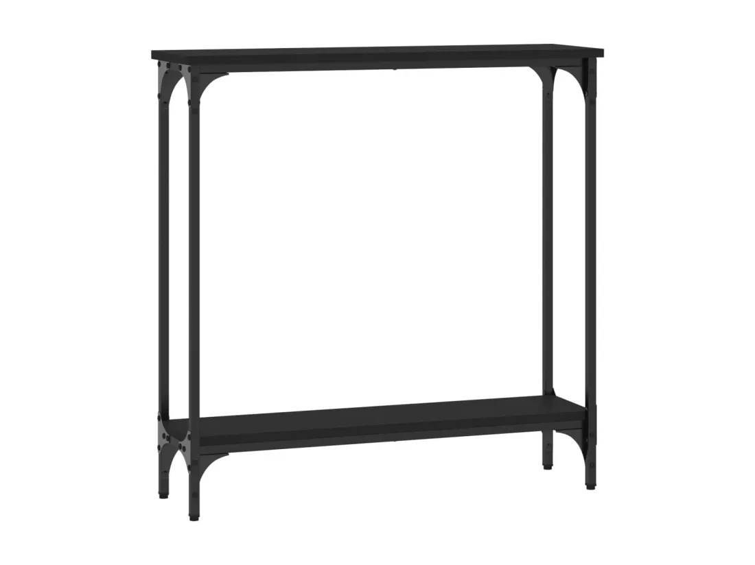 Table console noir 75x22,5x75 cm bois d'ingénierie