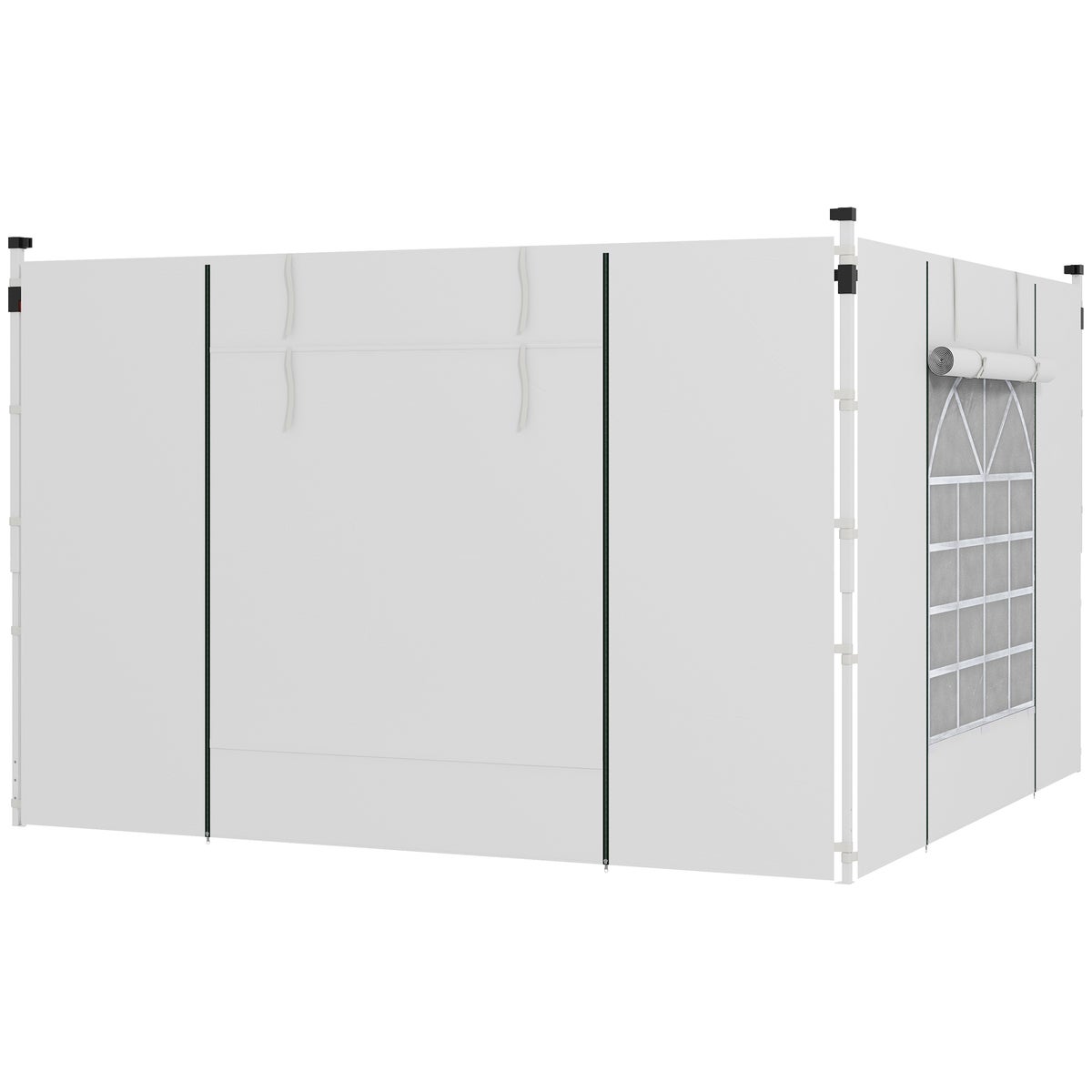 Outsunny 2 zijpanelen/zijwanden voor 3 x 3 / 3 x 6 m paviljoen, 295 cm x 195 cm, Oxford, wit