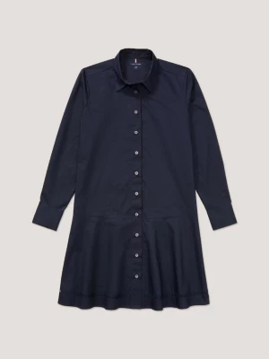 Vestido camisa na altura do joelho com detalhe de renda adaptável