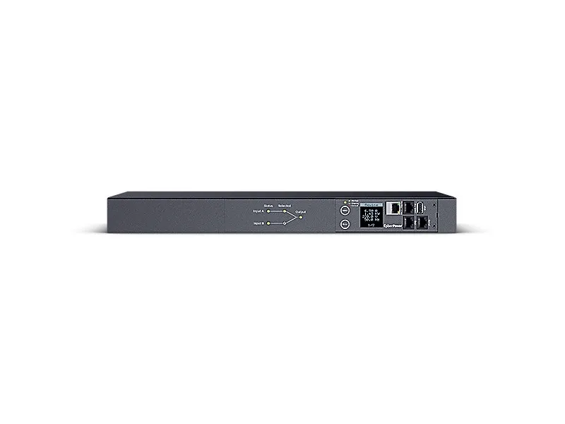 CyberPower Switched ATS PDU44005 - Strømfordelingsenhed (rackversion) - AC 200-240 V - 1-faset - serial, Ethernet - input: 2 x IEC 60320 C20 - output-stikforbindelser: 10 (8 x IEC 60320 C13, 2 x IEC 60320 C19) - 1U - 3.05 m ledning - sort