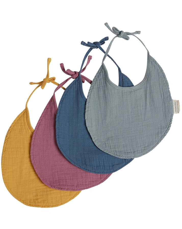 Binde-Lätzchen MUSLIN UNI 4er-Set in bunt