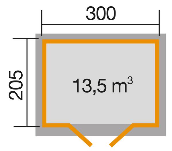 Weka Gartenhaus 122 Gr. 3, ca. B380/H253/T239