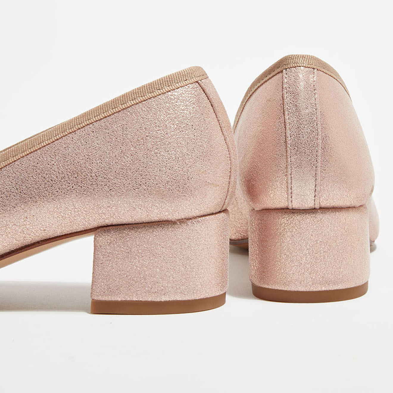 Quartier Latin Ballerines en Cuir Irisé Diane roses  - Talon 3.5 cm