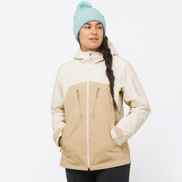 Veste de ski SALOMON BRILLIANT JACKET W SAFARI/VANILLA ICE
