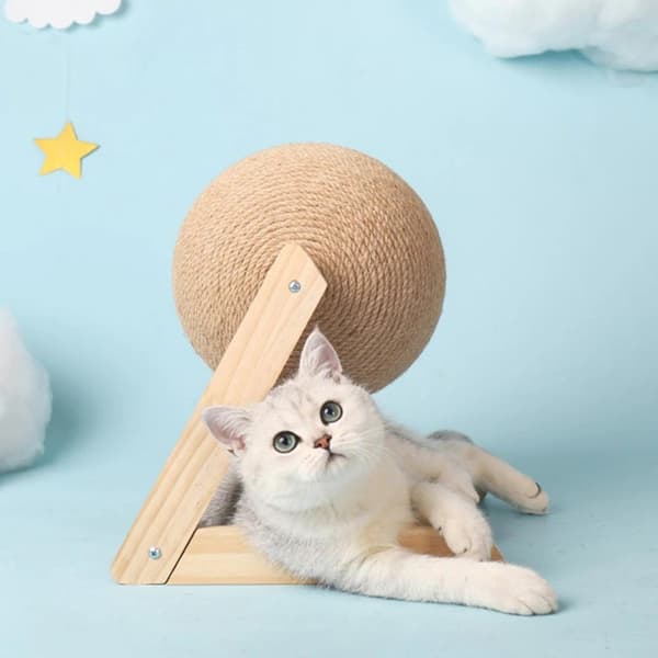 Skrapeball med stativ for katt - 12 cm