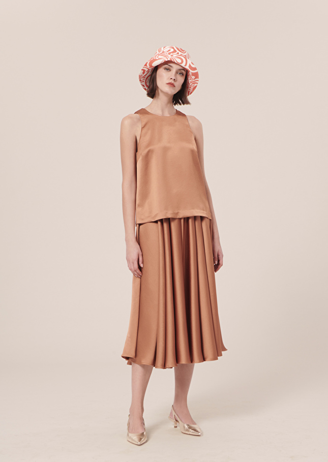 Top Telliamarron en satin fluide