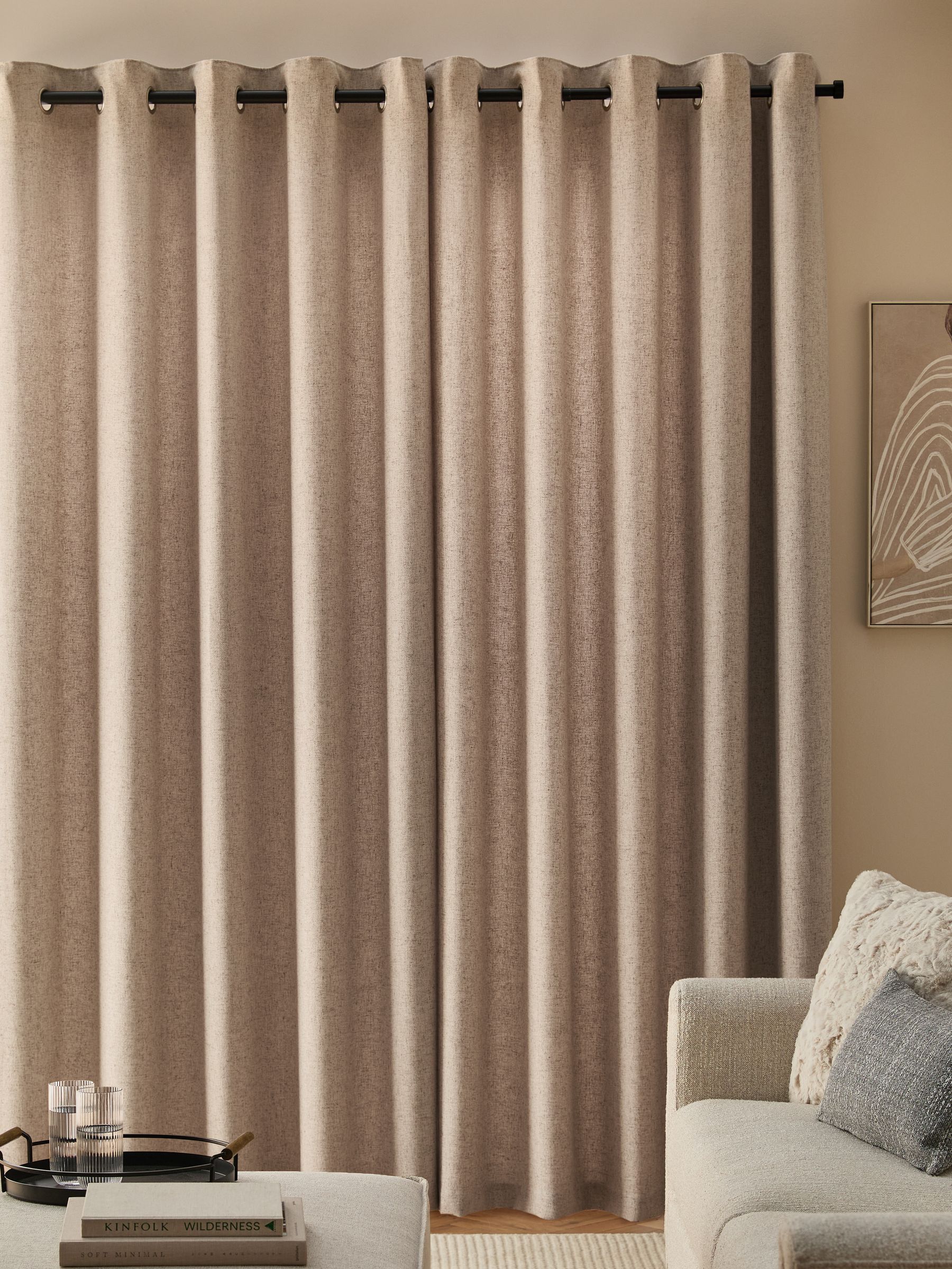 Soft Weave Linen Blend Eyelet Curtains