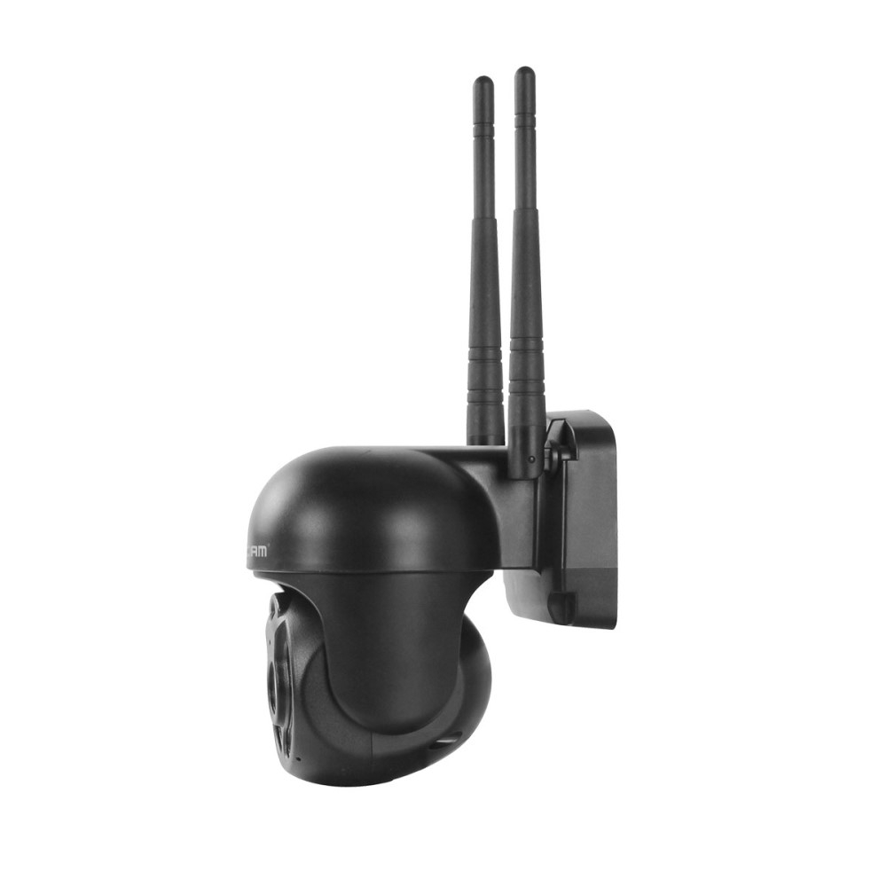 WiFi IP Kamera 3MP 1296p mit Infrarot Nachtsicht / Micro SD und Wandhalterung für iOS/Android (IP66) - Schwarz