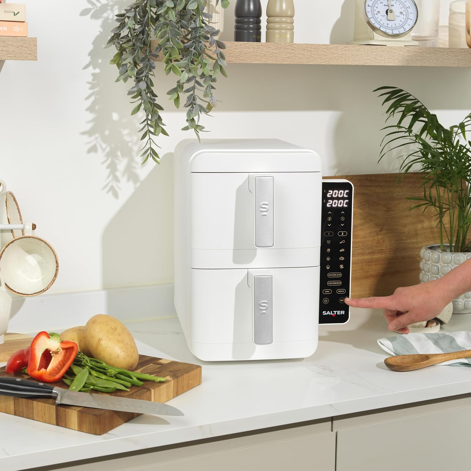 Salter VertiCook Ultra Stackable Air Fryer - UK PLUGGED Vertical 9 L Digital, White