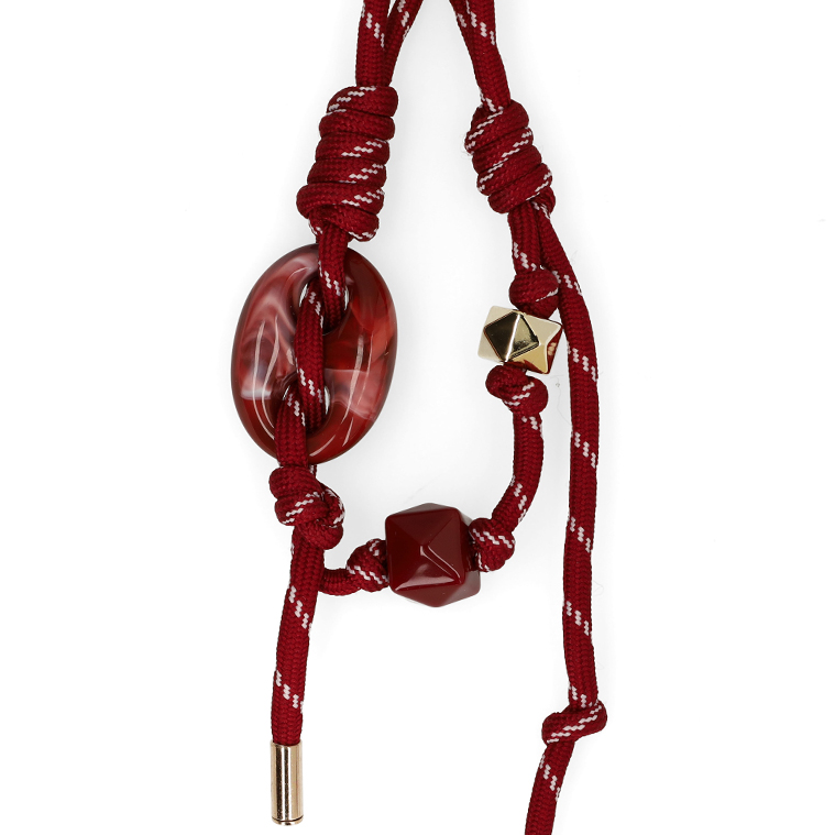 Burgundy bag charm