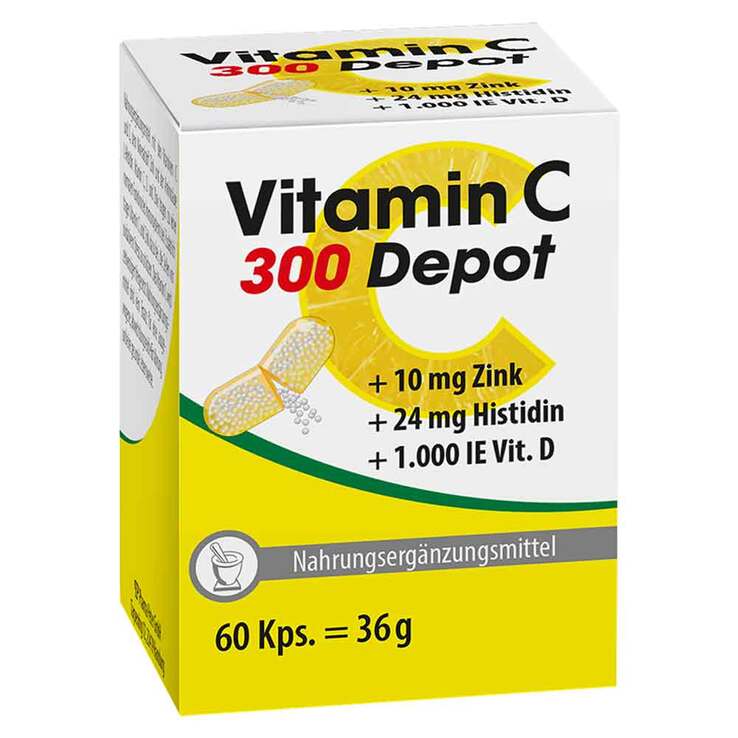 Vitamin C 300 Depot + Zink + Histidin + D Kapseln, 60 St