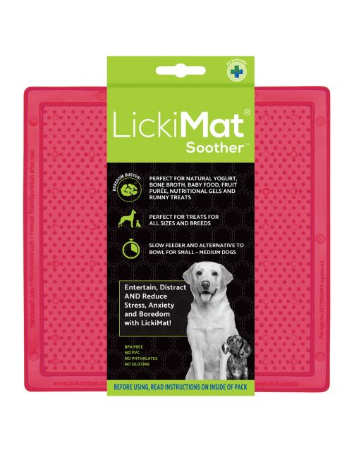 Lickimat Soother Original - Slowfeeder Voermat - Hondenvoerbak - 20x20 cm Roze