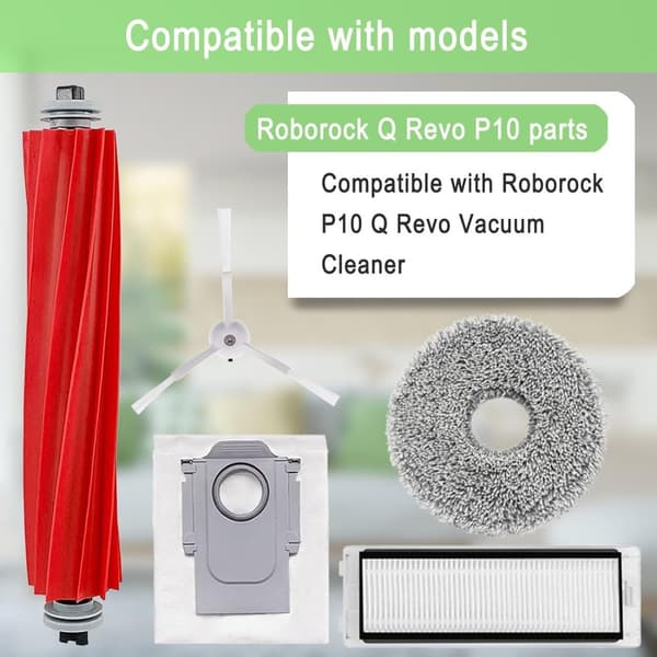 Roborock Q Revo / P10 tilbehør Hodebørste Sidebørste Hepa Filter Mopp Støvpose A7400RR