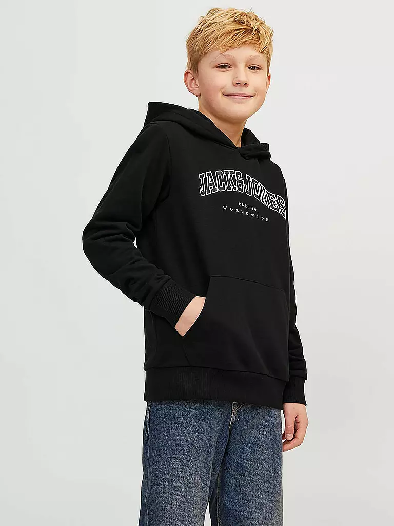 JACK & JONES Jungen Kapuzensweater - Hoodie JJECALEB  schwarz