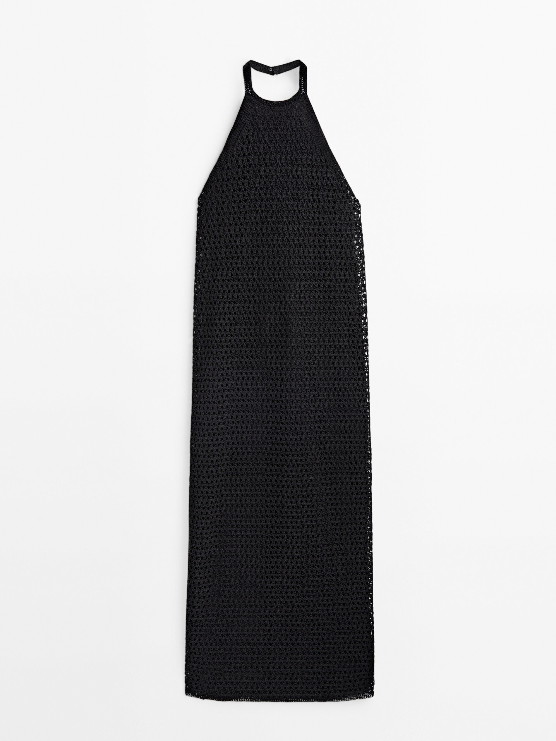 Vestido frente única em crochê - NEGRO
