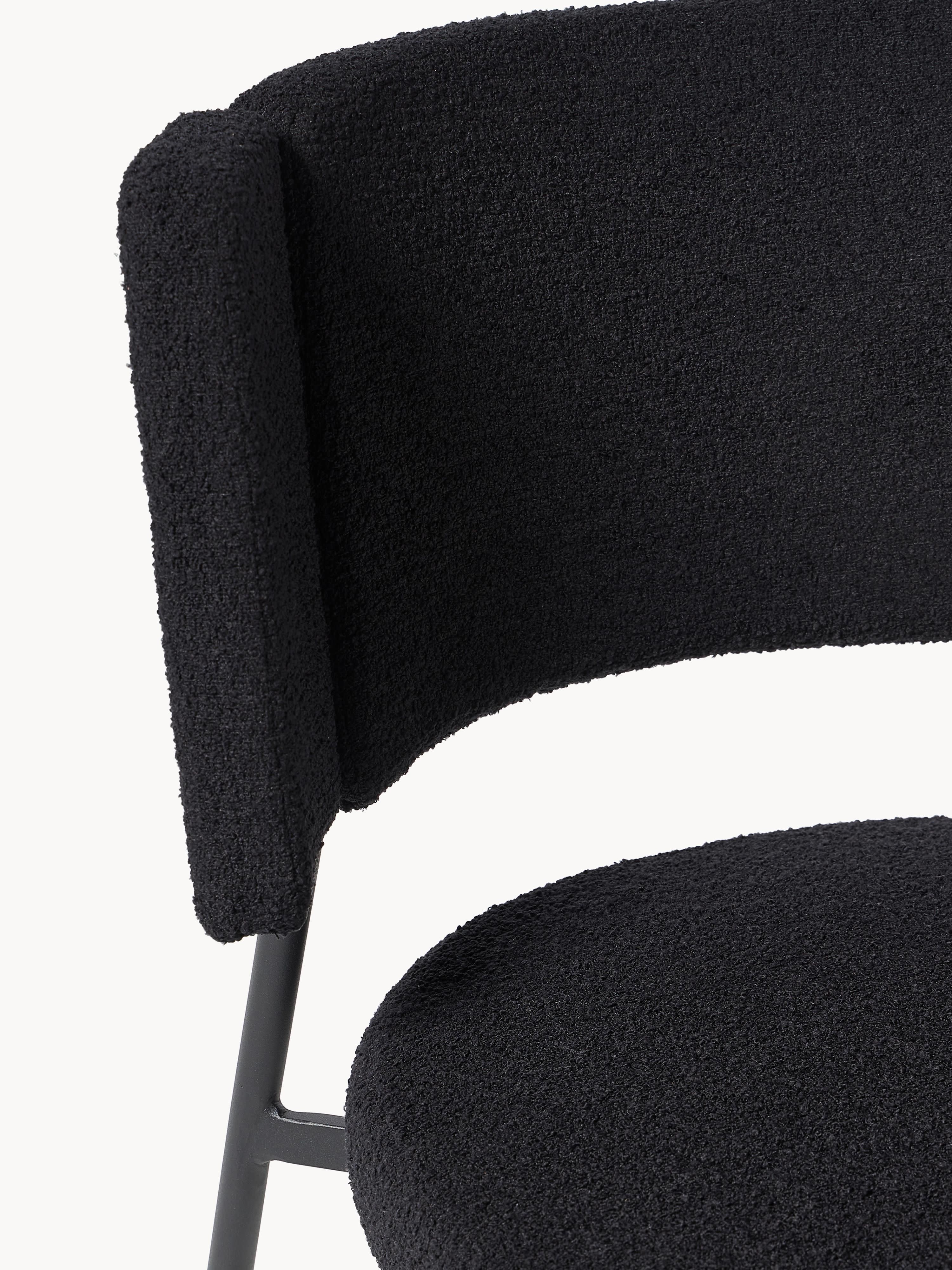 Bouclé gestoffeerde stoelen Samantha, 2 stuks