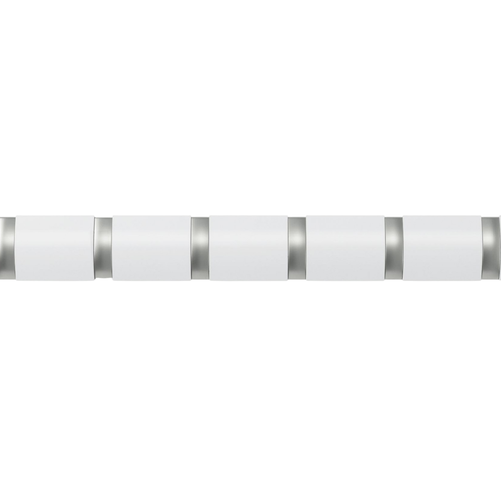 Garderobenleiste Flip 8 Haken, Weiss / Silber