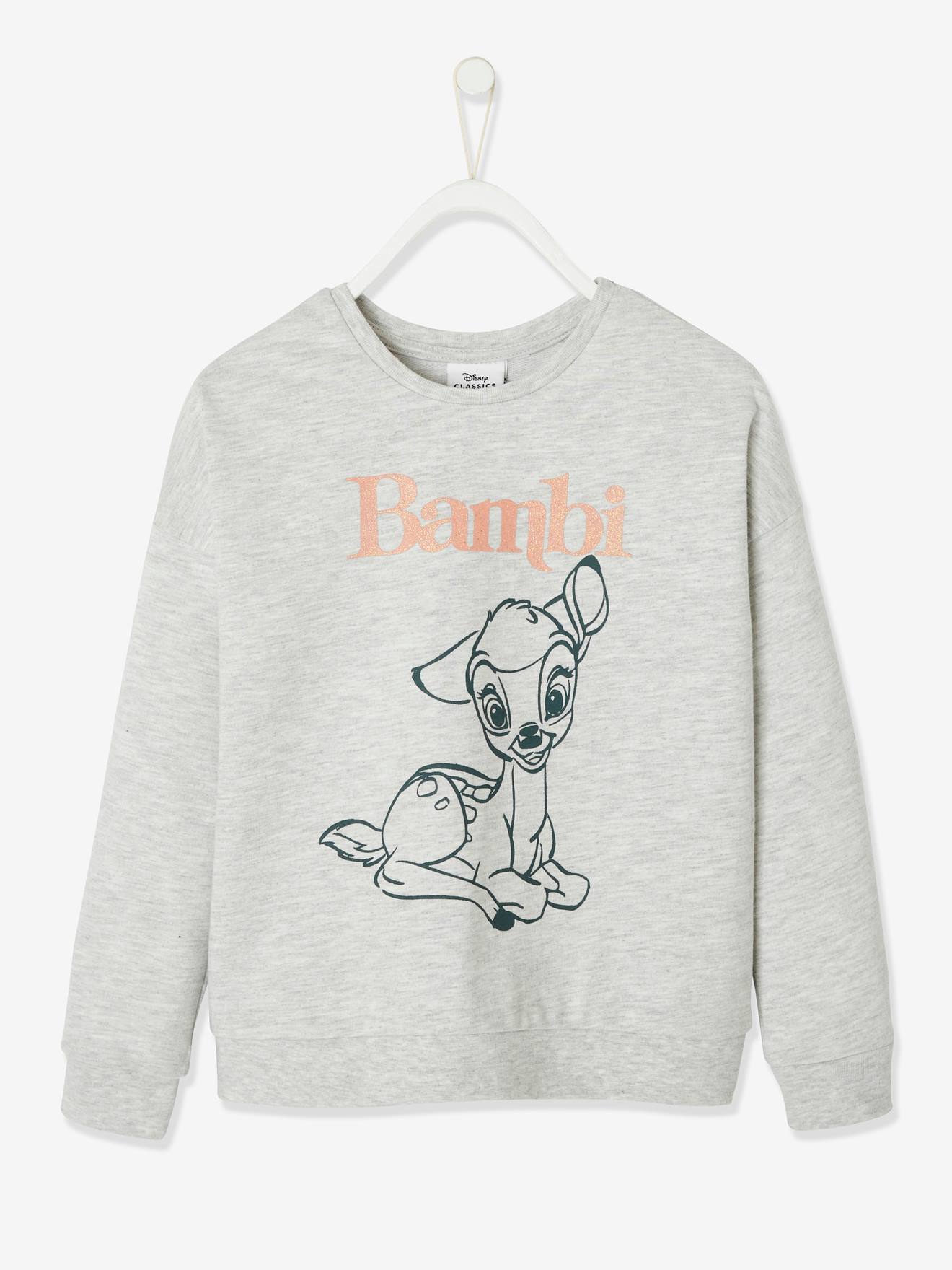 Moletom DS® Bambi, cinza médio, liso com estampas.