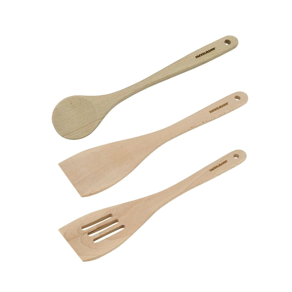 Lot de 3 ustensiles de cuisine en bois dont 2 spatules et une cuillère