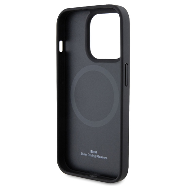 iPhone 15 Pro MagSafe Echtleder Hülle Imprint (BMHMP15LSLLBK) - Schwarz