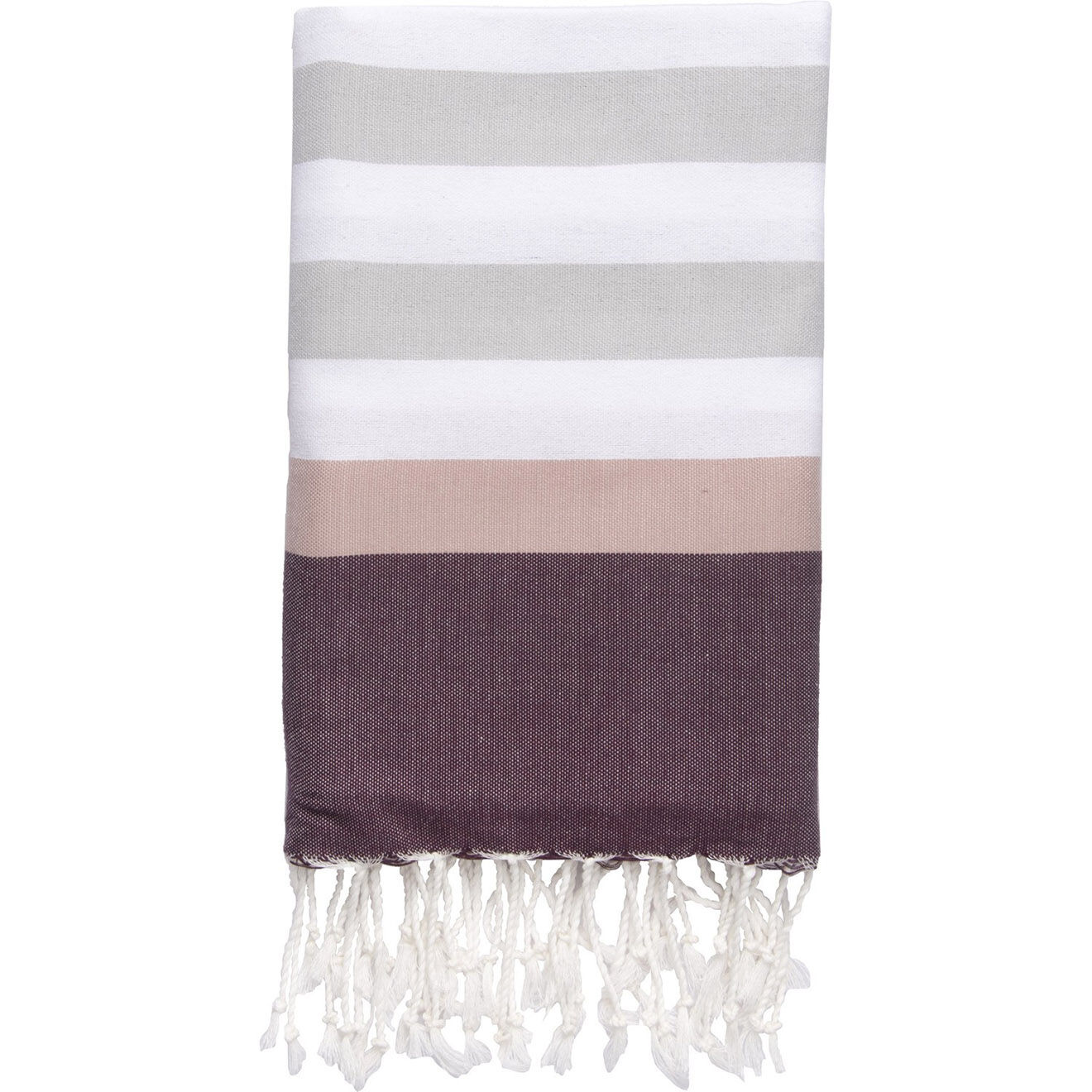 Febronie Fouta Arcachon gris/rose/prune - 100x200 cm