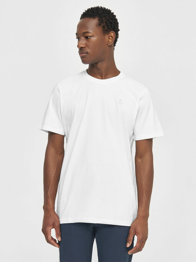 Knowledge Cotton Apparel LOKE badge tee - Regenerative Organic Certified� - GOTS/Vegan Hvid