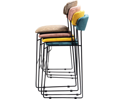 Veba Mundo barkruk, 105 x 46,5 x 49 cm, staal, zwart