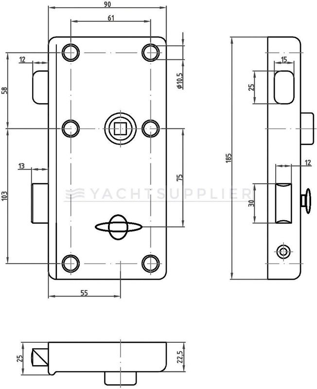 Oplegslot Wc - Links Naar Buiten Draaiend - Mat Chroom - 114002.9