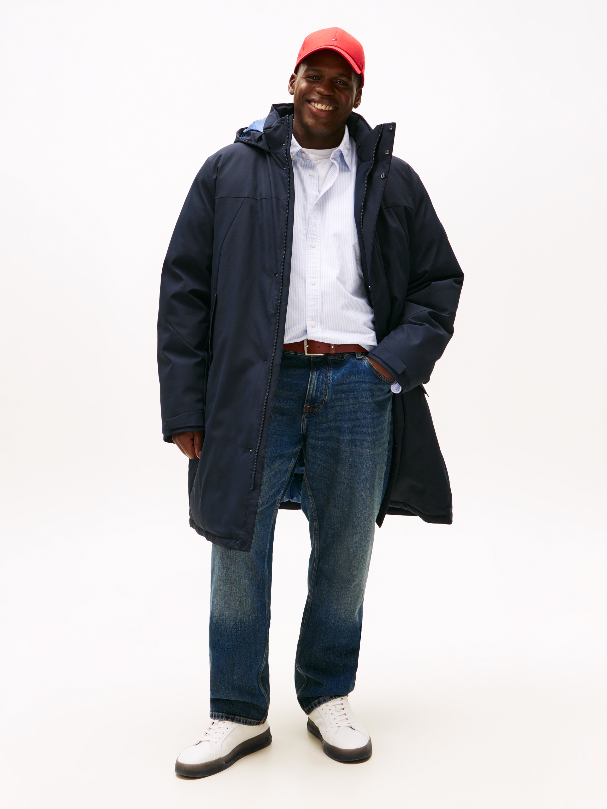 Tommy Hilfiger Big & Tall Funktionsmantel »HOODED PARKA«, Grosse Grössen Tech Winterparka Jacke Wasserabweisend abnehmbare Kapuze