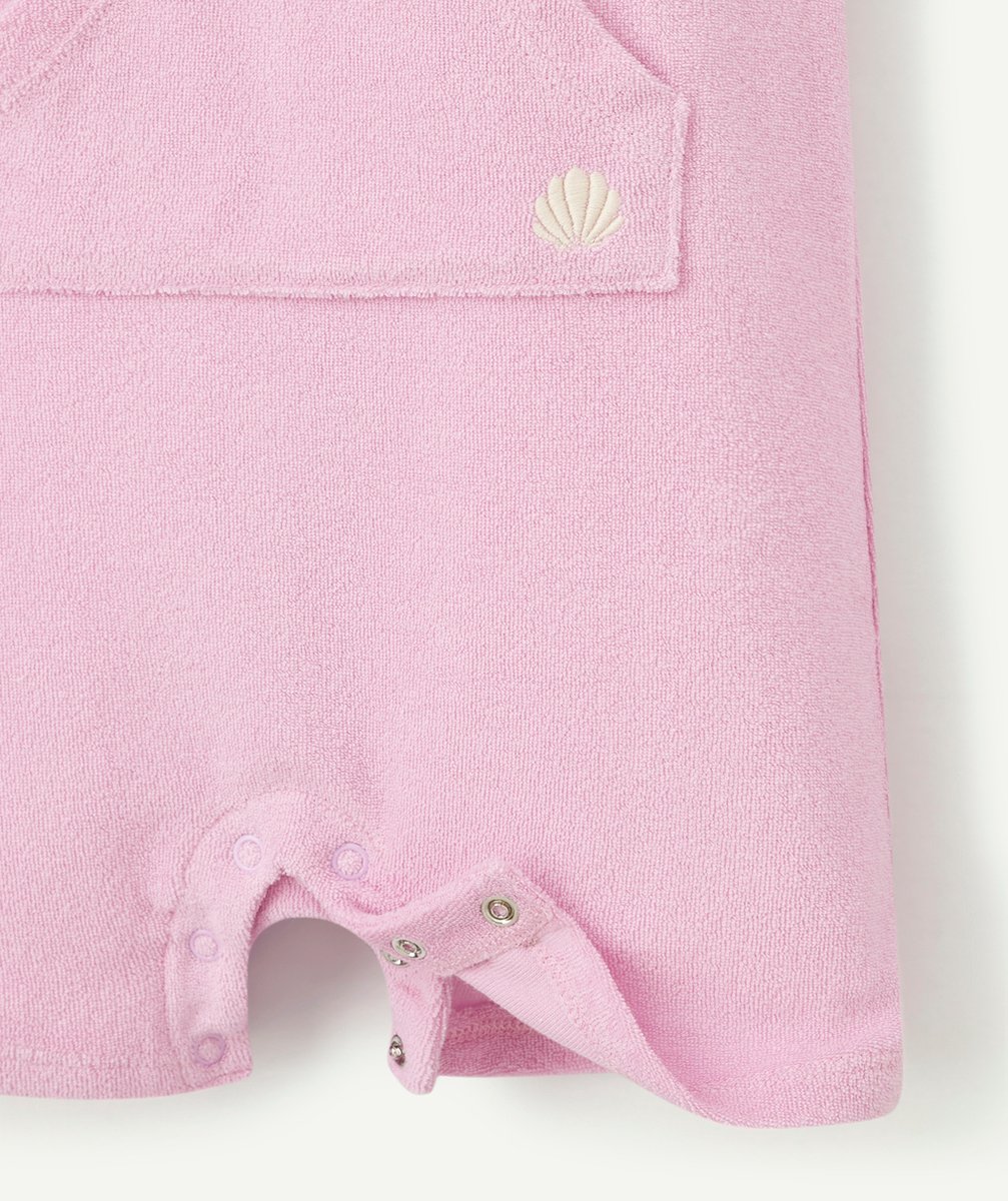 SALOPETTE BÉBÉ FILLE EN FIBRES RECYCLÉES MATIÈRE ÉPONGE MAUVE