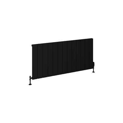 Eastbrook Rosano horizontale aluminium radiator 60x123cm Mat zwart 1443 watt