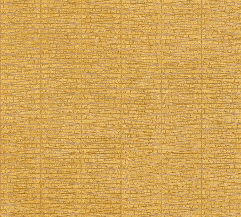 A.S. Creation Vliestapete HYGGE - gelb metallic - Struktur - 10 Meter