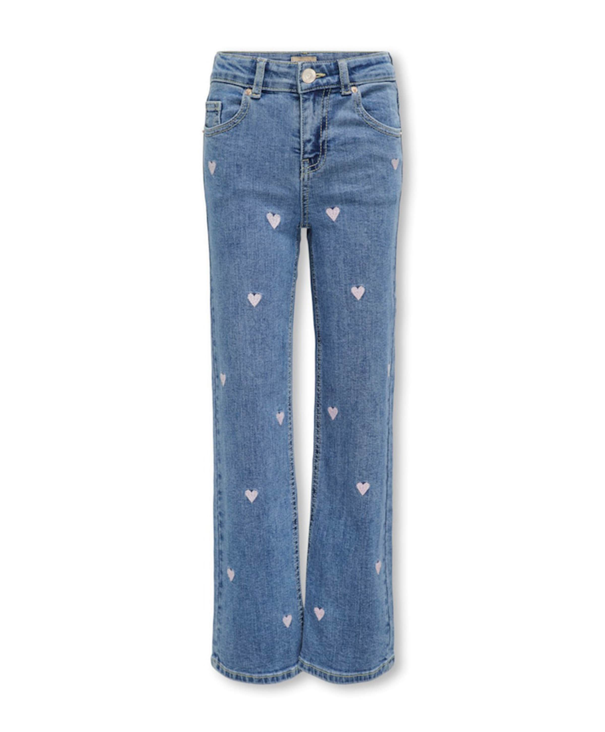 Only KOGJUICY WIDE LEG HEART EMB DNM JEA meisjes jeans blauw