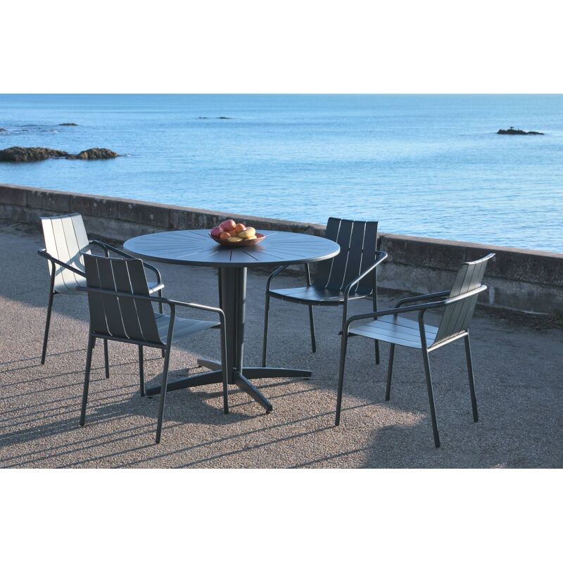 Table d'extérieur ronde OUDON - structure aluminium